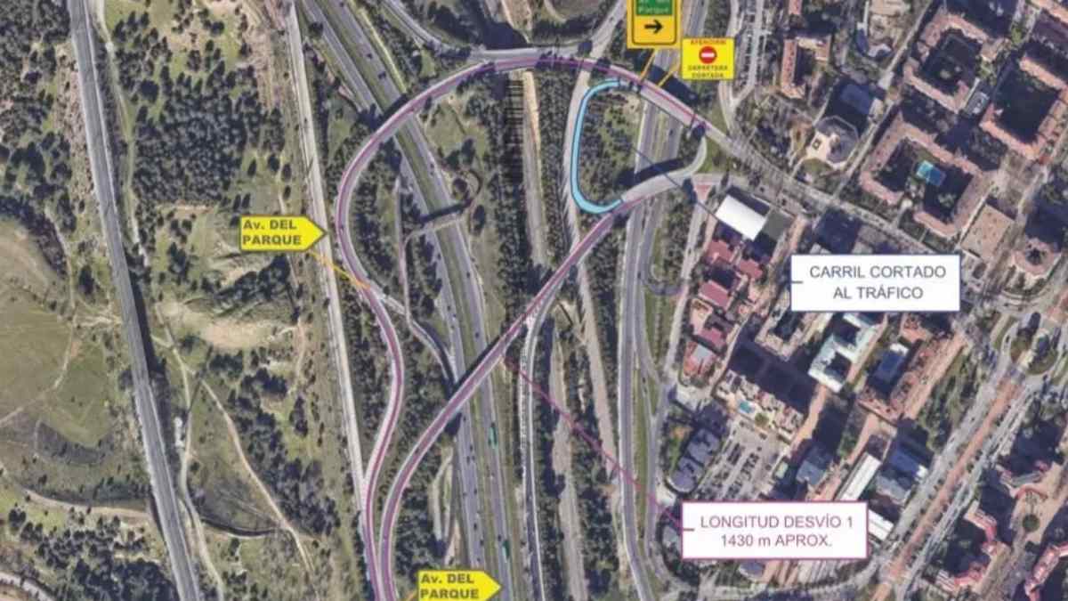 Cortes de tráfico en la M-607 en Tres Cantos con desvíos señalizados en la salida 24 por obras