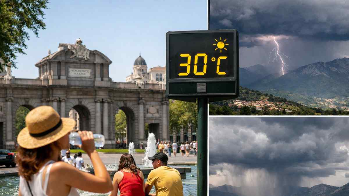 Calor en Madrid en abril con 30 grados y riesgo de tormentas en la Sierra de Guadarrama