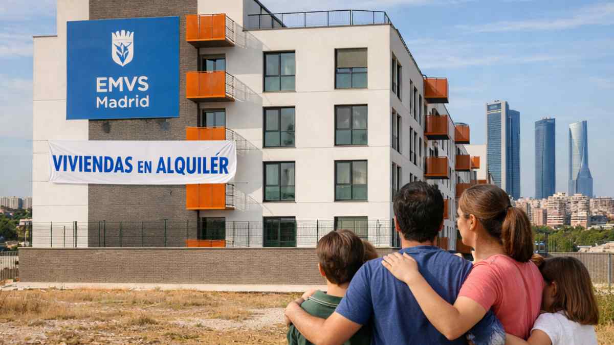 Viviendas públicas de alquiler asequible en Madrid de la EMVS para familias con rentas medias hasta 90000 euros
