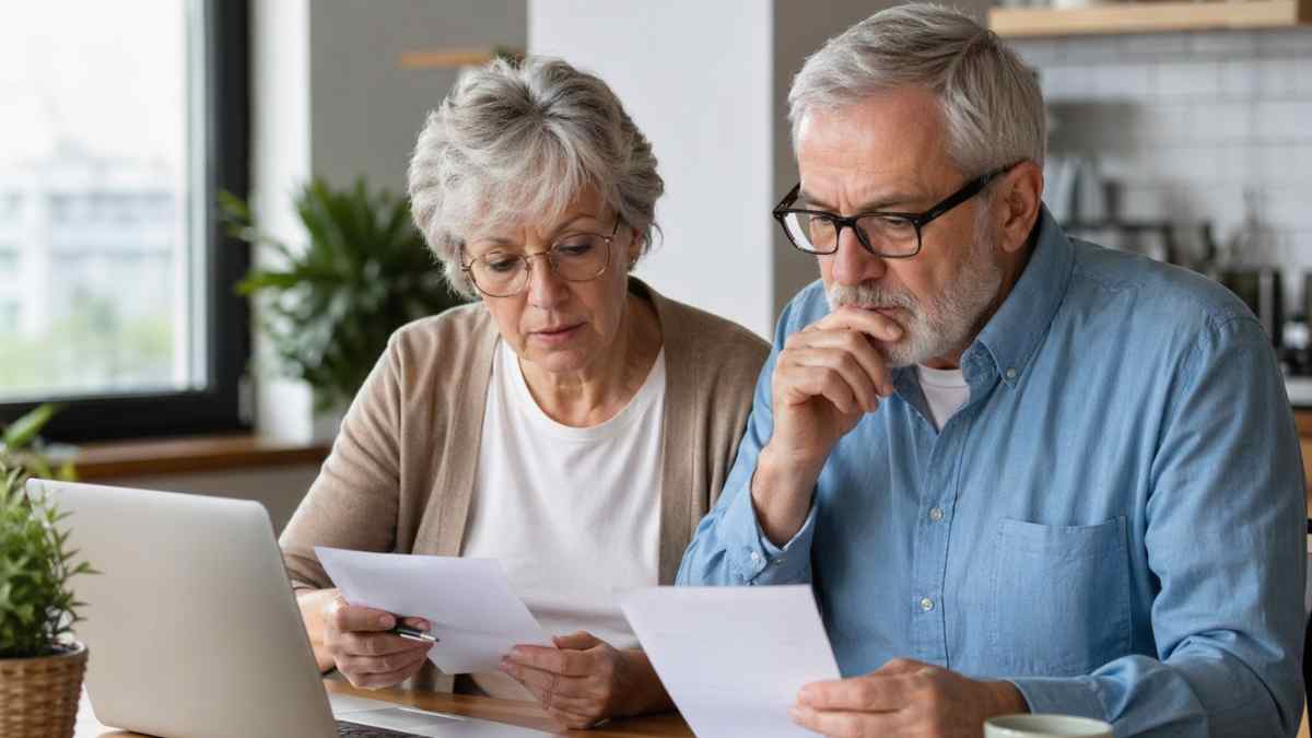 mayores de 65 años revisando documentos de la renta 2025 con exenciones fiscales del IRPF