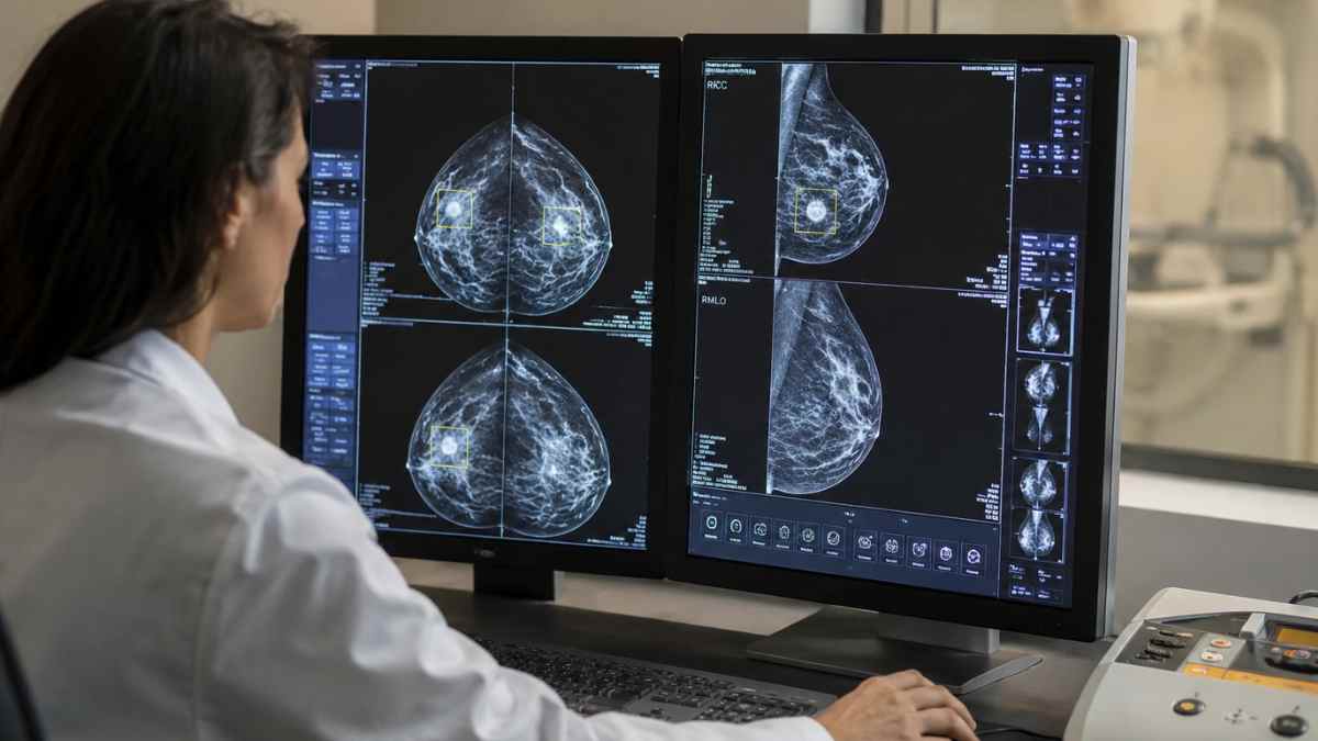 Médica analiza mamografías con inteligencia artificial en un hospital público de Madrid