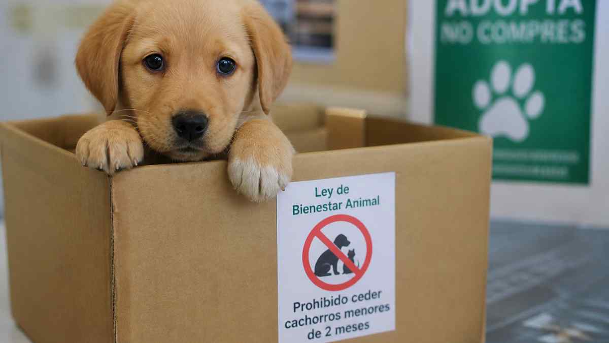 cachorro en adopcion ley bienestar animal prohibido ceder menores dos meses