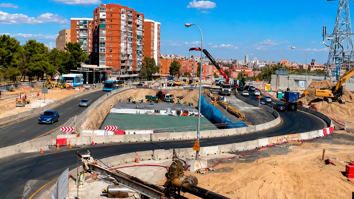 Obras de soterramiento de la A-5 en Batán con avance del túnel y fin del desvío