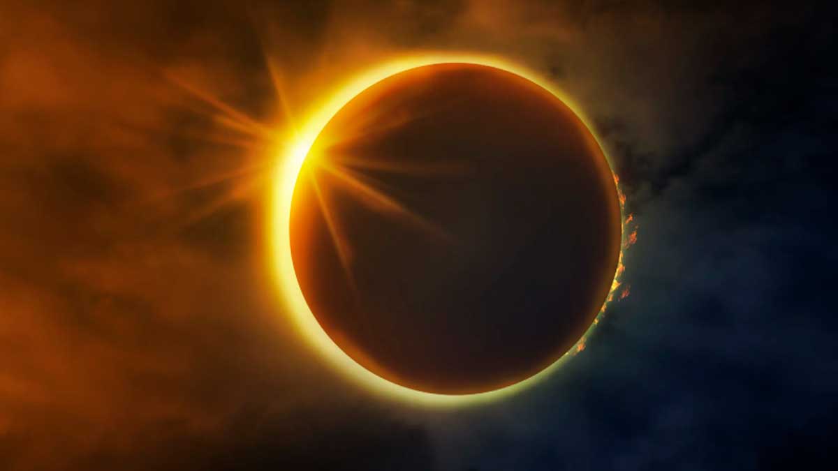 Eclipse total de sol en Madrid con la corona solar visible el 12 de agosto