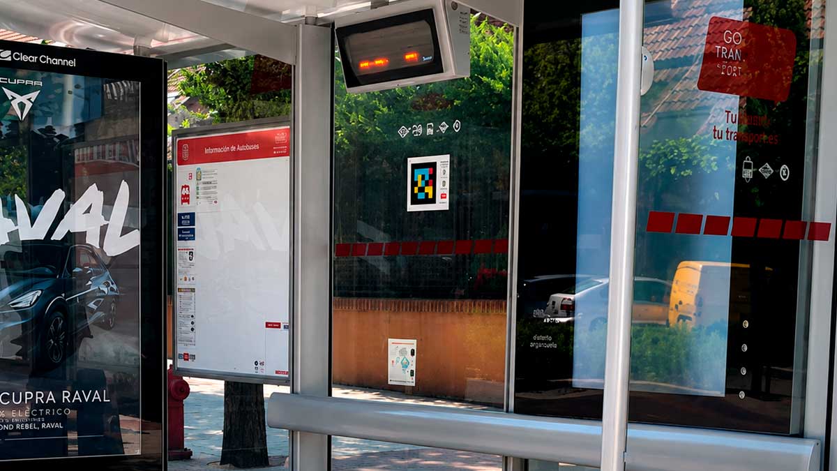 Mapas interactivos en las marquesinas de autobús de Madrid