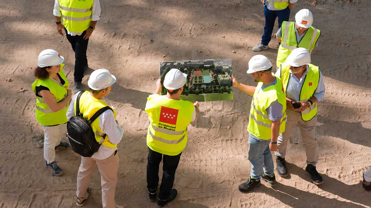 Obras de Milla Canal en las instalaciones deportivas del Canal de Isabel II en Madrid.