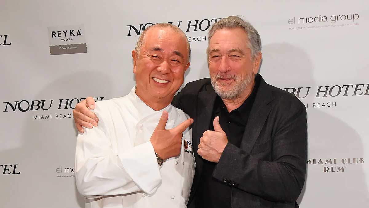Chef y Robert de Niro celebran la apertura del restaurante Nobu en Madrid en la calle Alcalá
