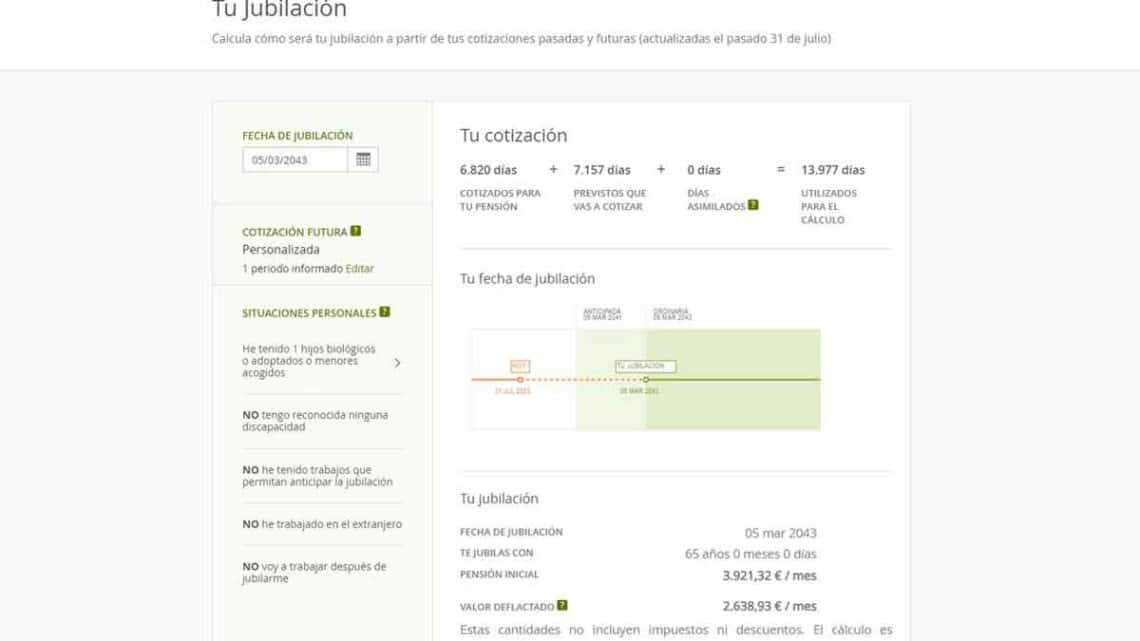 Calcular pensión de jubilación