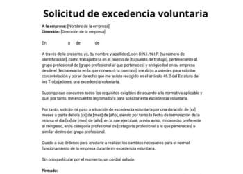 Solicitar excedencia laboral voluntaria