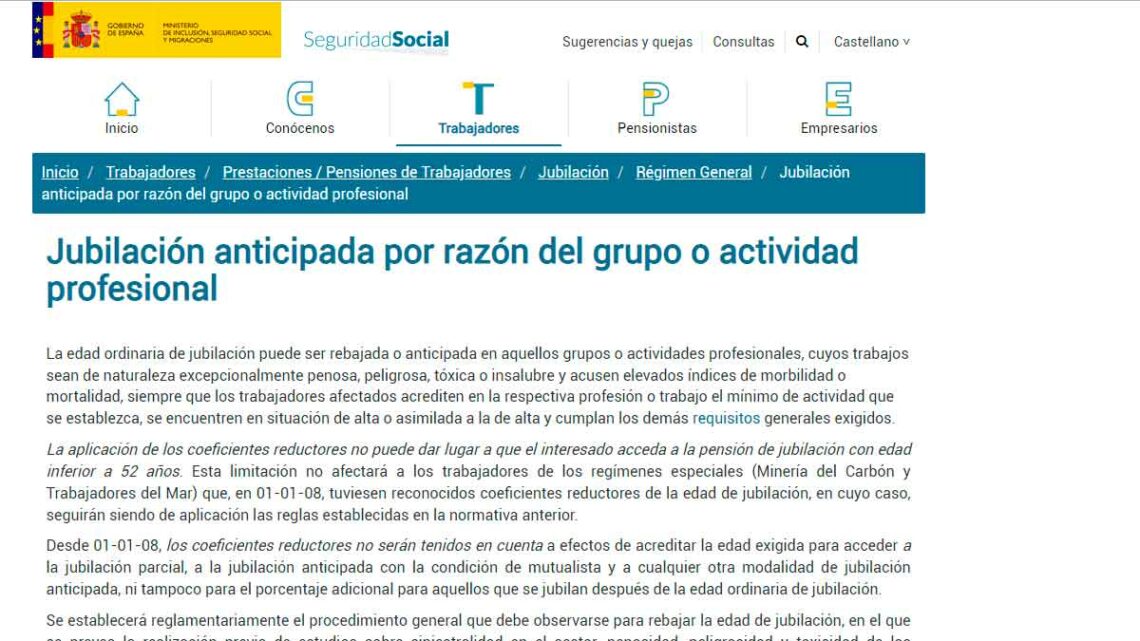 Jubilación a los 52 años con una pensión de 2.000 euros