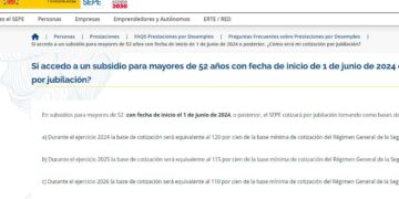 Cambios en la cuantía del subsidio para mayores de 52 años