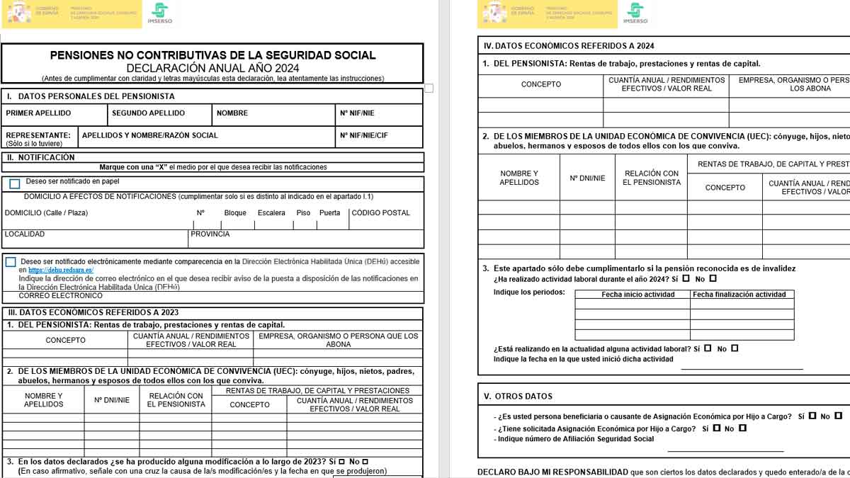 Pensión no contributiva jubilación