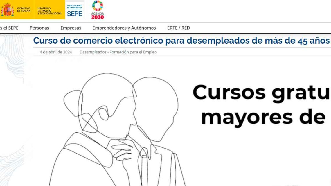 Curso gratis SEPE mayores 45 años