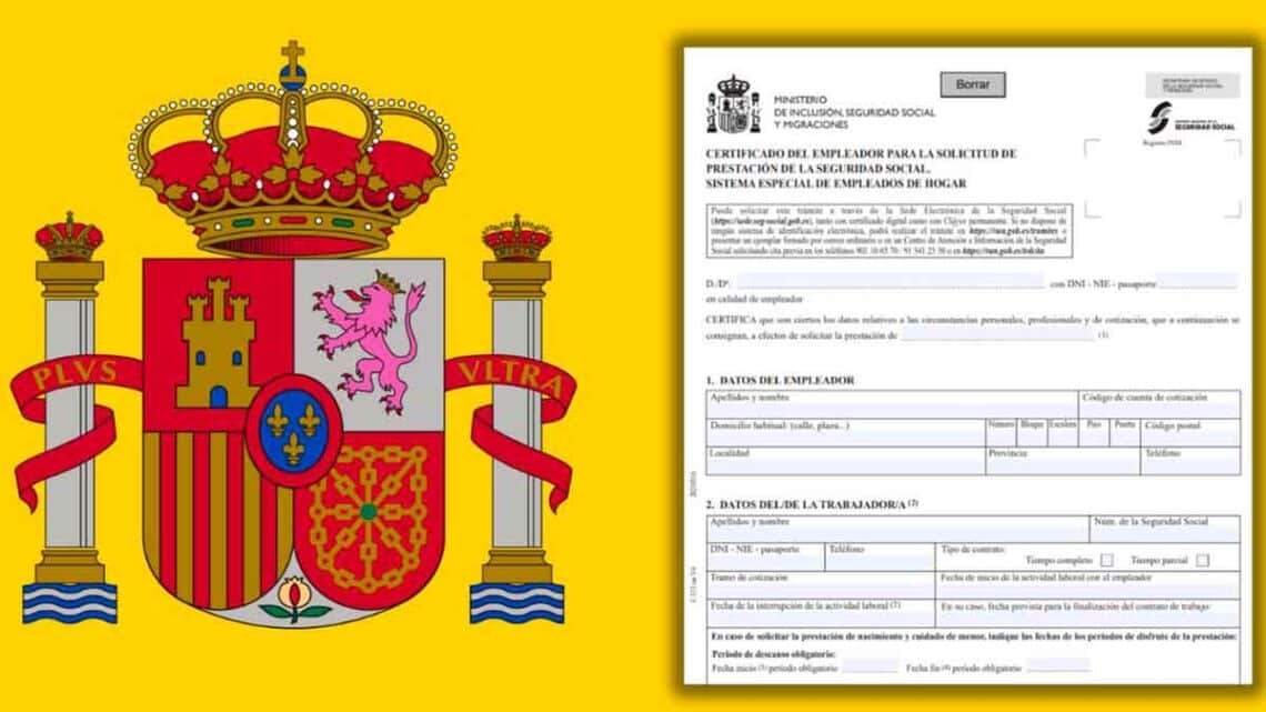 Este es el certificado de la Seguridad Social para la solicitud de prestaciones de empleadas del hogar.