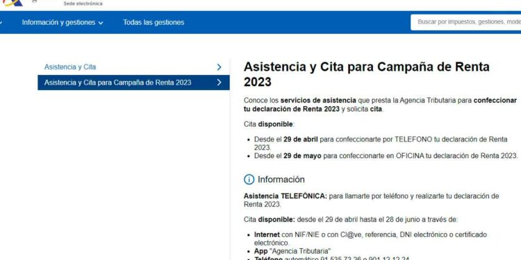 Declaración de la renta por teléfono o presencial