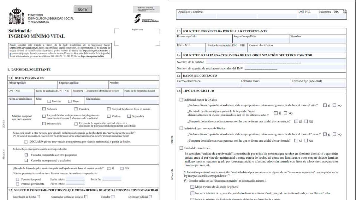 Formulario de solicitud Ingreso Mínimo Vital