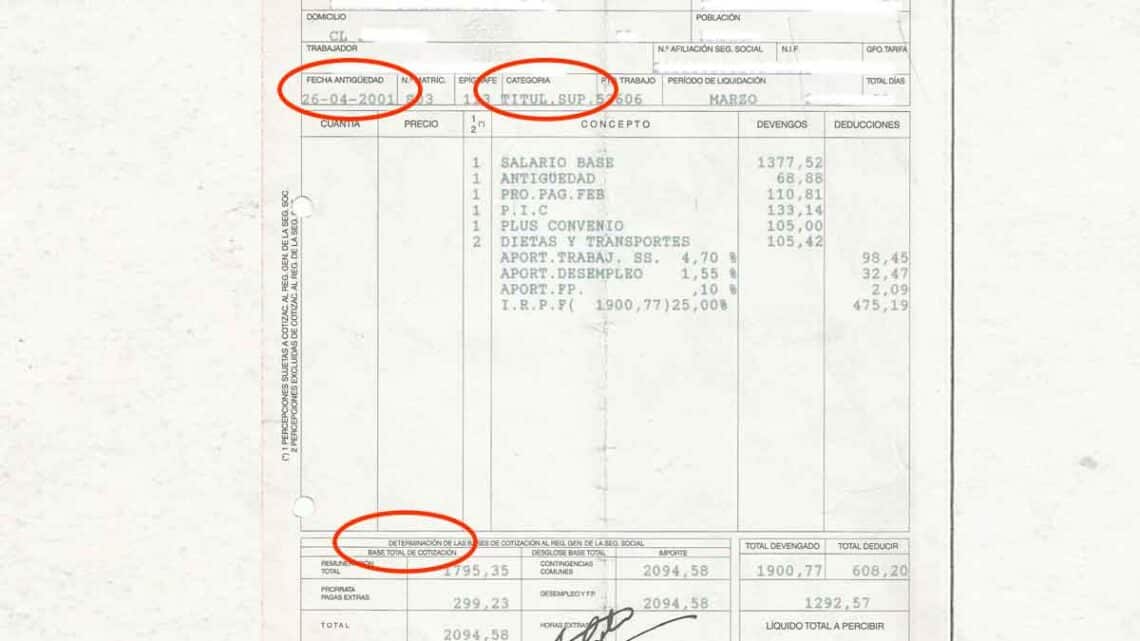 Datos nómina importantes