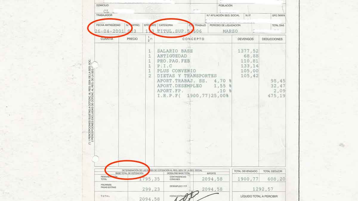 Datos nómina importantes