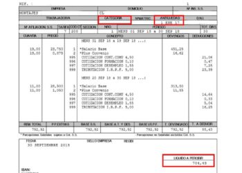 Datos nómina correctos cobrar correctamente