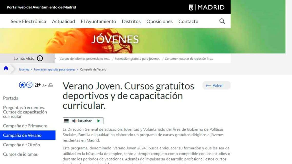 Cursos gratuitos para jóvenes en Madrid