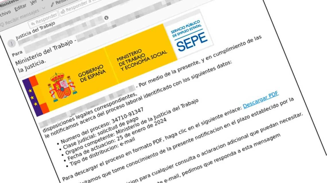 Fraude SEPE correo electrónico