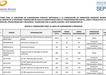 Formación subvencionada SEPE