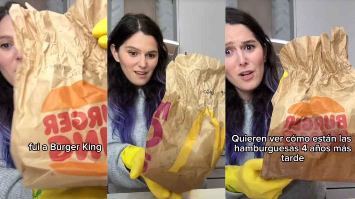 Video viral hamburguesa y patatas fritas