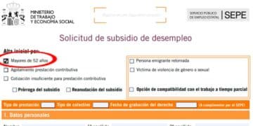 Solicitar subsidio mayores 52 años