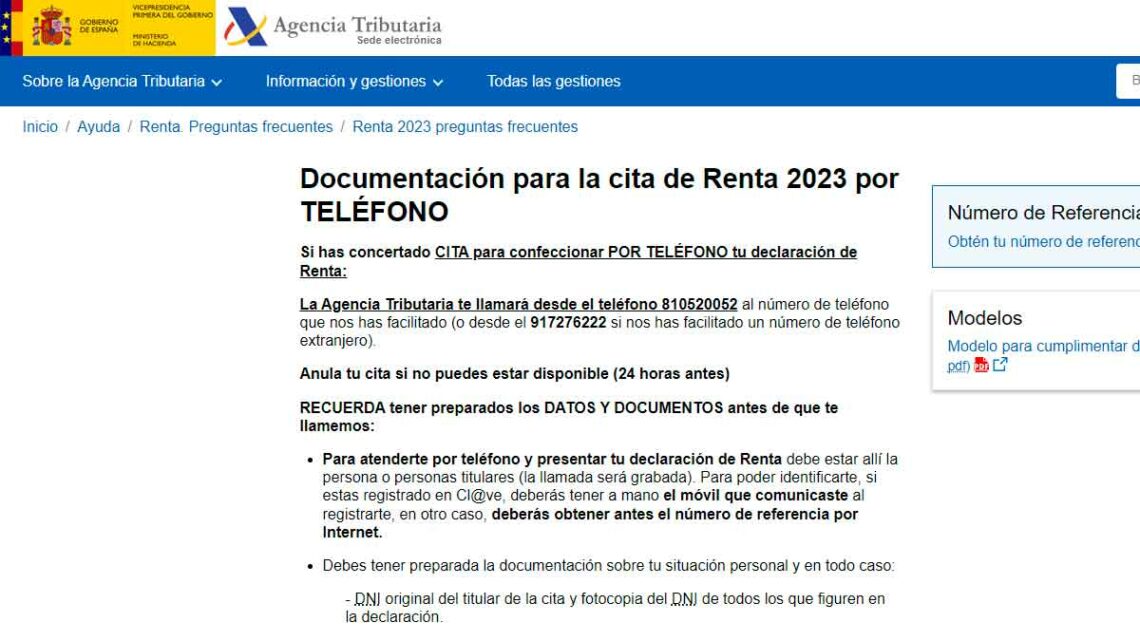 Cita previa para hacer la declaración de la renta por teléfono